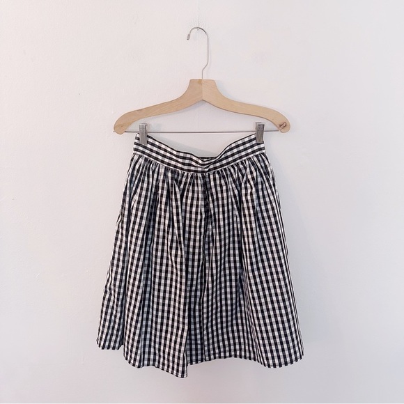 L'ecole Des Femmes Bardot Classic Black White Gingham Skirt Tulle Layered Midi - Picture 2 of 8